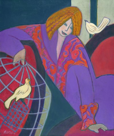 Volný jako pták, 2003-04 (akryl na plátně) od Jeanette Lassen