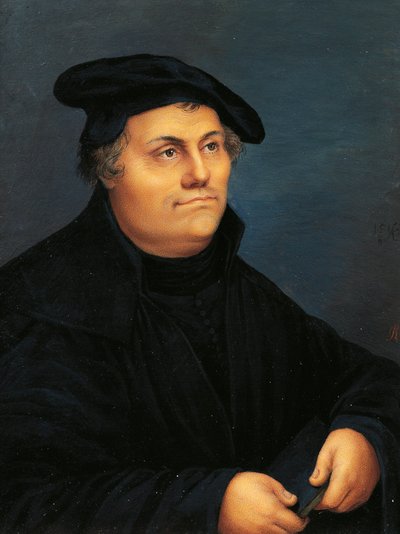 Švýcarsko, Ženeva, Portrét Martina Luthera (1483-1546) od Jeanne Henriette Rath
