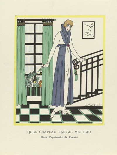 Quel Chapeau Faut-Il Mettre?, hospoda. 1914 (pochoirový tisk) od Jeanne Magnin