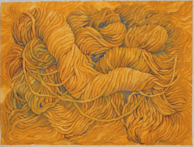 Vlna okrová žluť, 2013 (kvaš na papíře) od Jeanne Maze