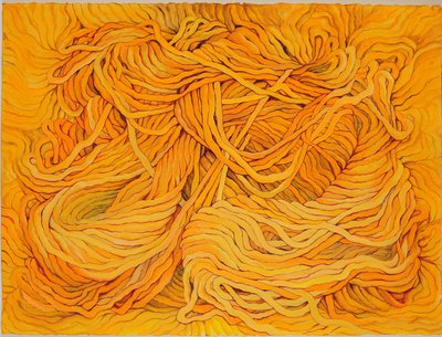 Žlutá vlna, 2013 (kvaš na papíře) od Jeanne Maze
