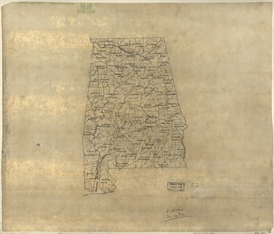 Základní mapa Alabamy. LOC 2005625108 od Jedediah Hotchkiss