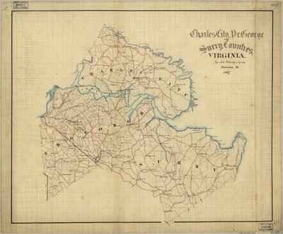 Charles City, Pr. George a Surry, Virginie LOC 2005625179 od Jedediah Hotchkiss