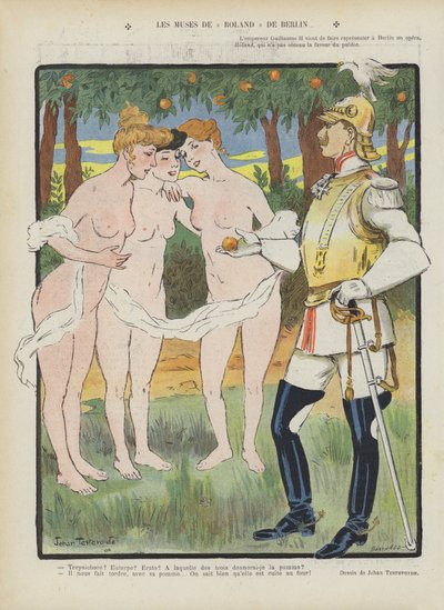 Múzy Rolanda Berlínského. Ilustrace pro Le Rire od Jehan Testevuide