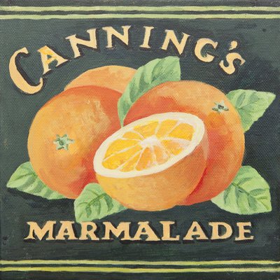 Etiketa na plechovku od marmelády Cannings (akryl) od Jennifer Abbott