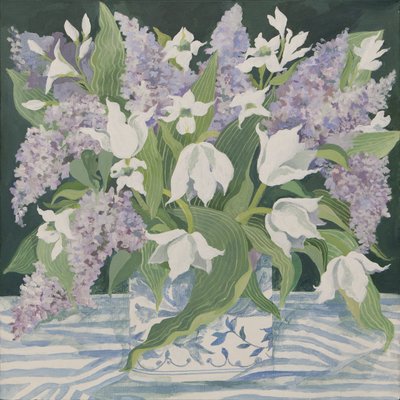 Šeřík a tulipány (akryl) od Jennifer Abbott