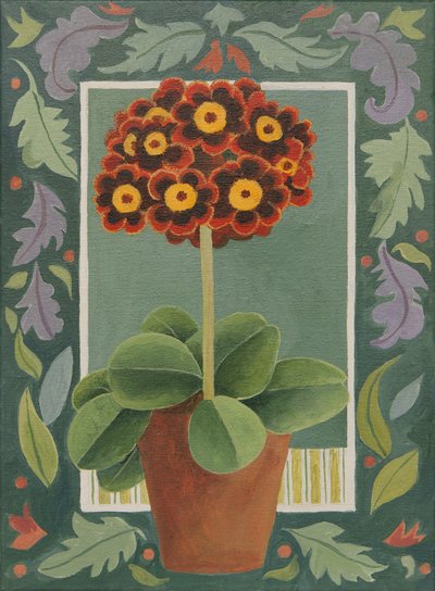 Červená a černá primula (akryl) od Jennifer Abbott