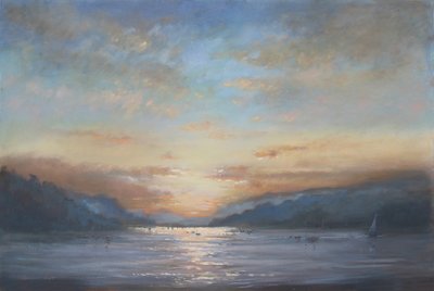 Salcombe Dawn (olej na plátně) od Jennifer Wright