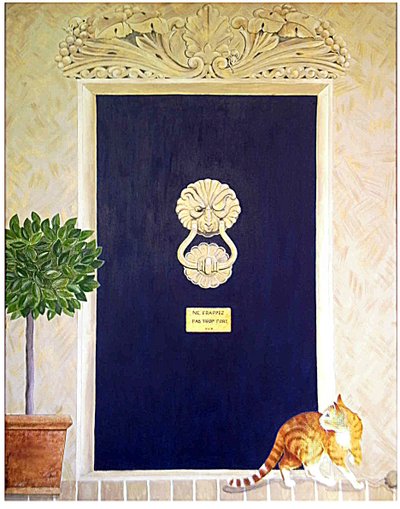 Ne Frappez pas trop fort, 2009 (akryl a pastel na plátně) od Jenny Barnard