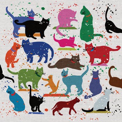 Cat Love, 2022 (kombinovaná média) od Jenny Frean