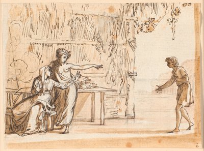 Scéna z idyly Salomona Gessnera "Le premier navigateur" od Jens Juel