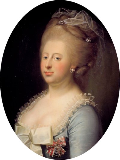 Portrét Caroline Matildy z Velké Británie 1751-1775, dánské královny, 1771. od Jens Juel
