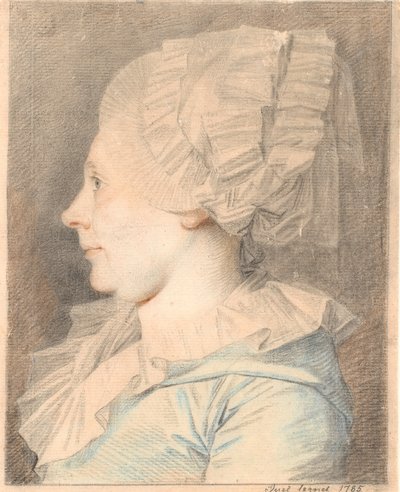 Portrét Anne Cathrine Maaløe, rozené Basse. Profil vlevo od Jens Juel
