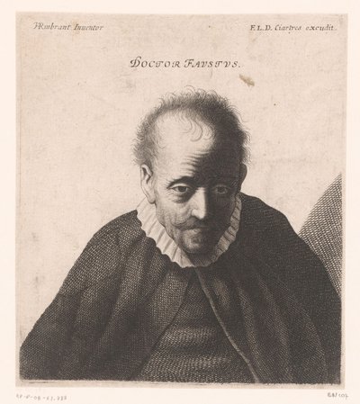Portrét doktora Fausta Doktor Faustus. (název na objektu) Busty filozofů a králů (název série) od Jerôme David (attributed to)