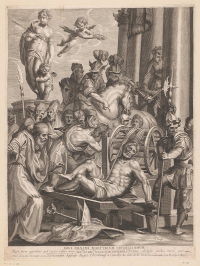 Martelaarschap van H. Erasmus Nejkrutější mučednická smrt bohů Erasma. (název na objektu) od Jerôme David