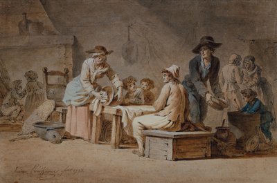 Rolnická rodina v interiéru od Jerome Preudhomme