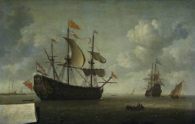 Příjezd královského Karla Přílet anglické vlajkové lodi „Royal Charles“ do Hellevoetsluis, zachycené během holandského nájezdu na Medway, červen 1667 od Jeronymus van Diest (II)