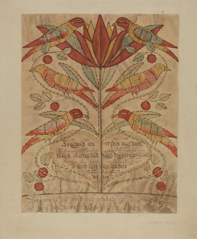 Kresba zlomeniny rodný list, c. 1936. od Jessica Price