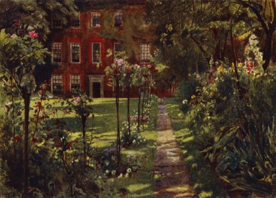 Walpole House, Pohled na dům a zahradu (barevné lito) od Jessie MacGregor