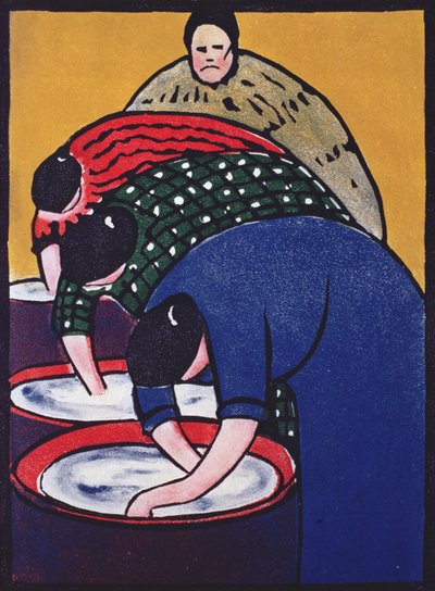 Dozorce praček (linoryt) od Jessie Mackintosh
