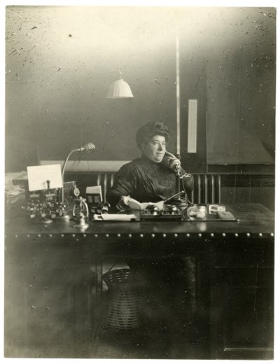 Paní Chas Netcher z Chicaga, majitelka jednoho z největších obchodů The Boston Store there Nyní je znovu vdaná, najděte si změnu jména Mollie Alpiner Netcher Newbury, kolem 1905-18 (želatinová stříbrná fotografie) od Jessie Tarbox Beals