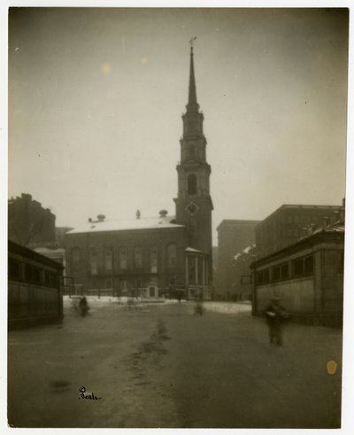 Park St Church, Boston, Mass, USA, cca 1902-10 (želatinová stříbrná fotografie) od Jessie Tarbox Beals