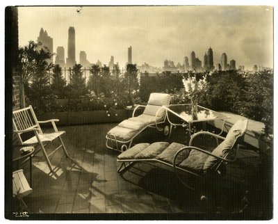 Terrace of Mrs Alice Woodward Rhinehardt, 400 E 52 St, c.1936-37 (želatinová stříbrná fotografie) od Jessie Tarbox Beals