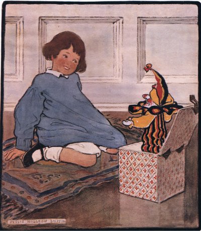 Už jako malý chlapec si myslel, jaká by to byla legrace, kdyby se Jack objevil a zakřičel "Ahoj Franku!" (barva lito) od Jessie Willcox Smith