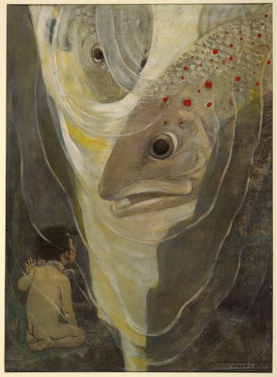 Oh, neubližuj mi! vykřikl Tom. Chci se na tebe jen dívat; jsi tak hezký, z The Water Babies od Charlese Kingsleyho, hospoda. 1916 (barevné lito) od Jessie Willcox Smith