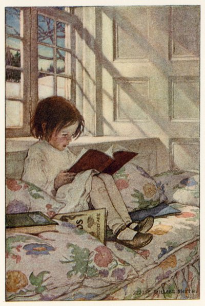 Obrázkové knihy v zimě (barevné lito) od Jessie Willcox Smith