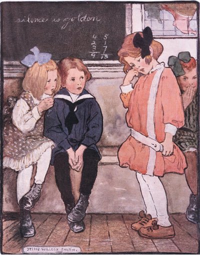 Slezla z plošiny, stále statečně dusila slzy (barva litho) od Jessie Willcox Smith