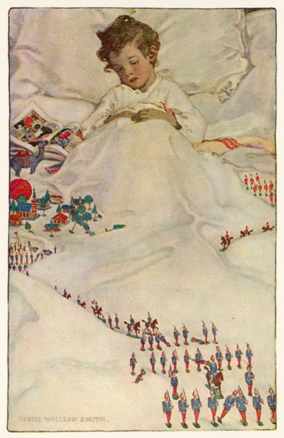 The Land Of Counterpane (barevné lito) od Jessie Willcox Smith