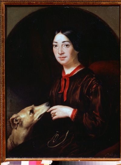 ""Portrét zpěvačky a skladatelky Pauline Viardot (1821-1910)"" Obraz Eugene Plucharta (1809-1880) kolem roku 1853 Tropinine Museum (Tropinin), Moskva od Jewgenij Alexandrowitsch Pluchart