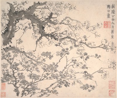 Plum Blossoms, datováno 1757. od Jin Nong