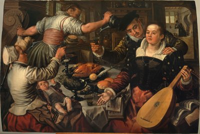 Scéna v kuchyni s koncertem od Joachim Beuckelaer