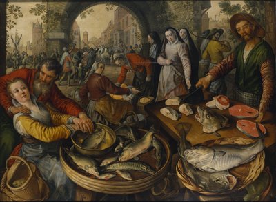 Rybí trh s Ecce Homo, 1570 od Joachim Beuckelaer