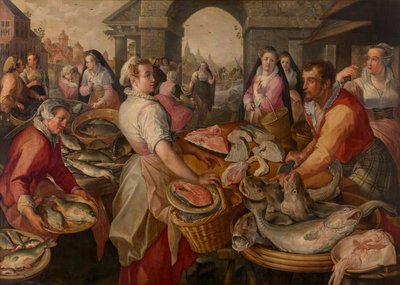 Rybí trh (olej na panelu) od Joachim Beuckelaer