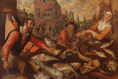 Rybí trh (olej na plátně) od Joachim Beuckelaer or Bueckelaer