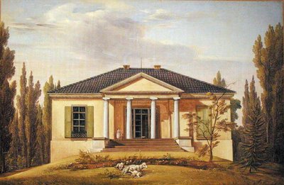 Country House, 1829 (olej na papíře položený na kartonu) od Joachim Faber