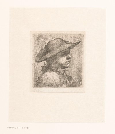 Portrét mladého muže s kloboukem od Joachim Martin Falbe (attributed to)