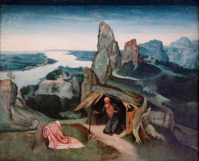 Svatý Jeroným v divočině, 1530 od Joachim Patenier