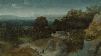 Krajina s pokušením svatého Antonia opata od Joachim Patinir (workshop of)