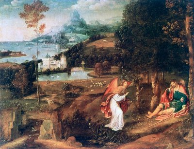 Krajinná scéna se svatým Rochem, c1500-1524 od Joachim Patinir
