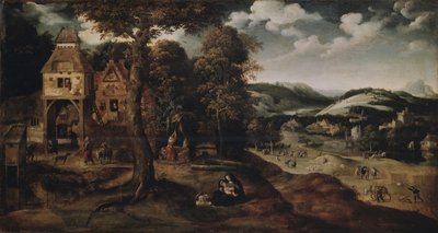 Krajina s útěkem do Egypta, cca 1524 od Joachim Patinir