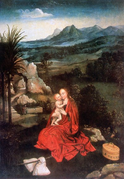 Zbytek na útěku do Egypta, detail, c1500-1524 od Joachim Patinir
