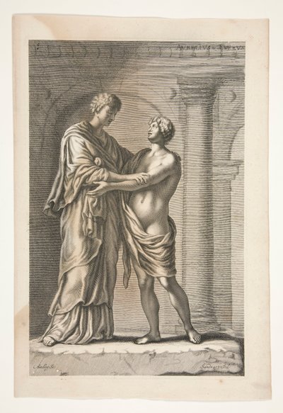 Papirius, from Sculpturae Veteris Admirata   1338769   cs       czech Successfully Translated  Original: The Flight into Egypt, from Landscapes with Biblical and Mythological Scenes Translat: The Flight into Egypt, from Landscapes with Biblical and Mytholo od Joachim von Sandrart