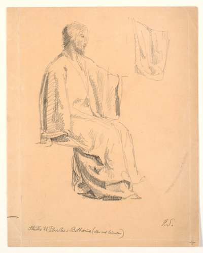 Studie sedícího Krista od Joakim Frederik Skovgaard