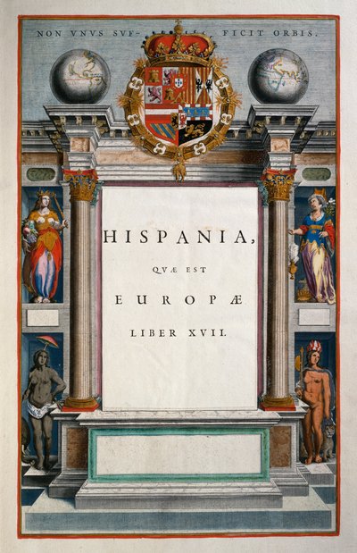 Hispania quae est Europae (Španělsko), kniha XVII, titulní strana svazek IX, Atlas Maior, od Joan Blaeu (1596-1673), mědirytina, 57,5x39 cm, Amsterdam od Joan Blaeu