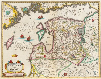 Mapa Livonia, Vulgo Lyefland, Atlas Maior od Joan Blaeu