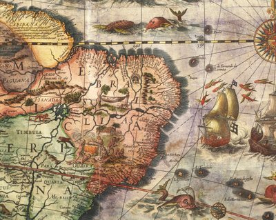 Mapa Ameriky vytvořená Joan Blaeu od Joan Blaeu